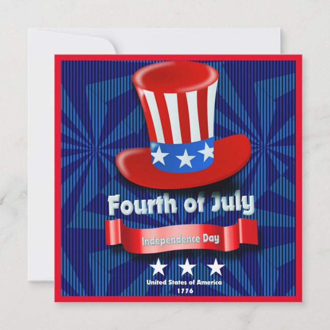 Happy July 4th flat card (Front)