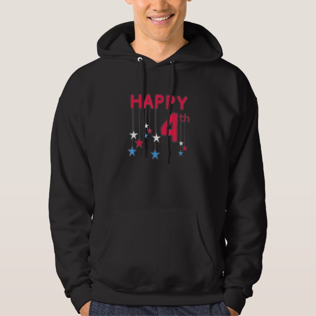 Happy July 4th Fourth Of July Stars Usa America Pa Hoodie (Front)