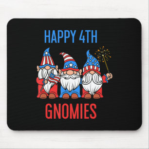 Happy July 4th Gnomies Patriotic Pride Gnomes USA Mouse Mat