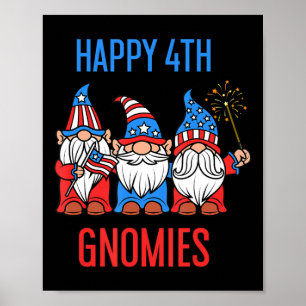 Happy July 4th Gnomies Patriotic Pride Gnomes USA  Poster