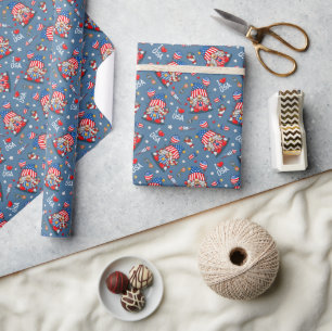 Happy July 4th I Love The USA Patriotic Gnome Wrapping Paper