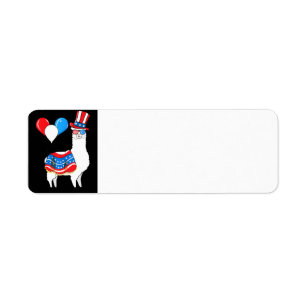 Happy July 4th Llama return Address Label