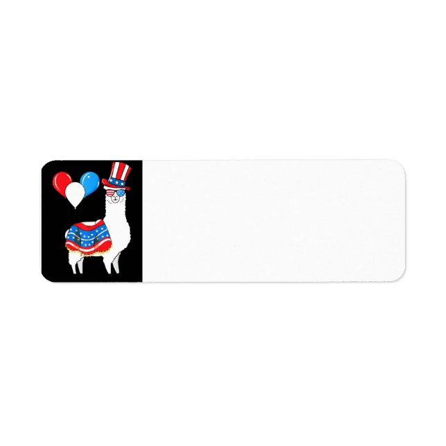 Happy July 4th Llama return Address Label (Front)