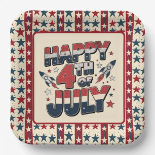Happy July 4th  Paper Plate