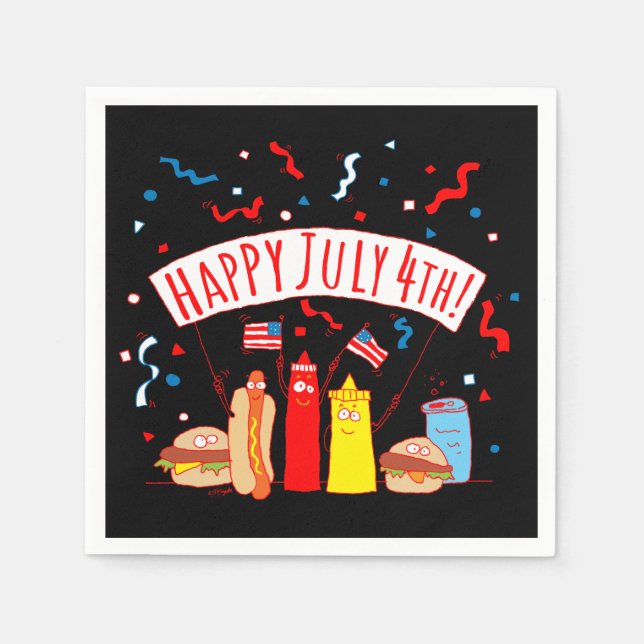 Happy July 4th Picnic Napkin (Front)