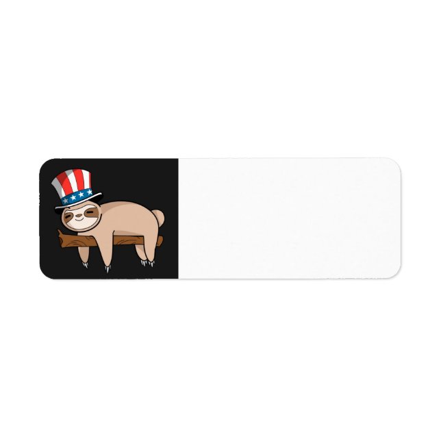 Happy July 4th sloth address label (Front)