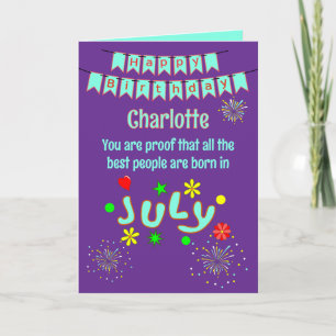 Happy July Birthday Folded Greeting Card