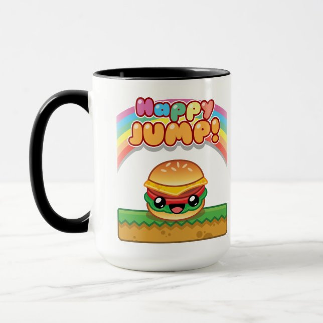 Happy Jump Burger Title Style Mug (Left)