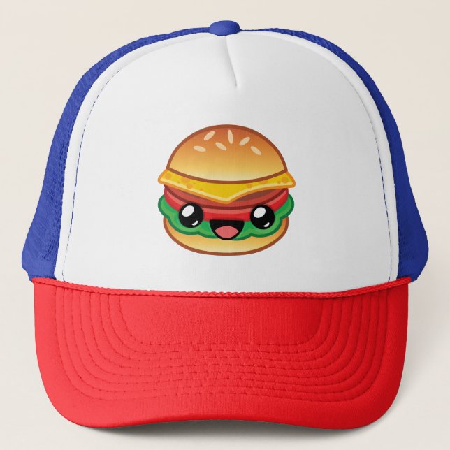 Happy Jump Burger Trucker Hat (Front)