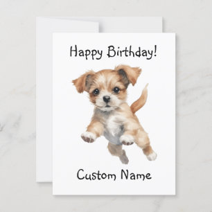 Happy Jumping Dog Art – Happy Birthday  Postcard