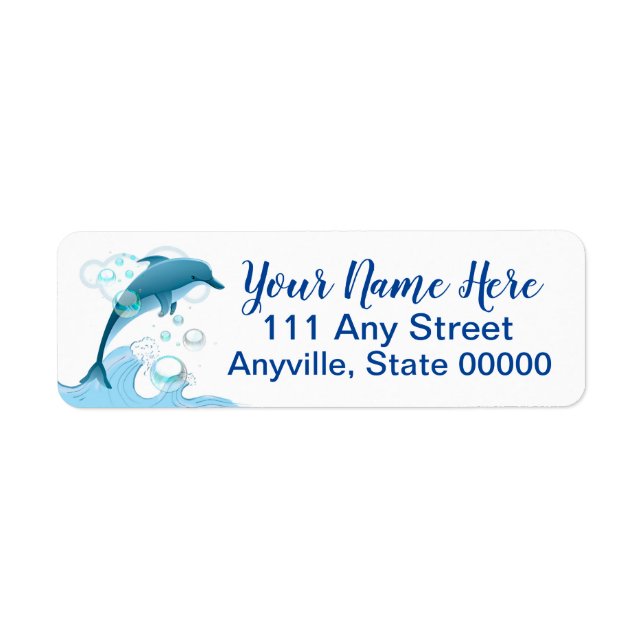 Happy Jumping Dolphin with Bubbles (Front)