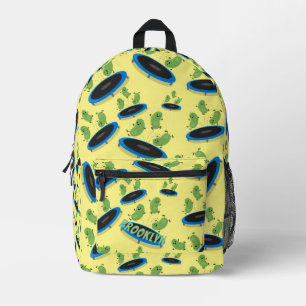 Happy jumping green beans cartoon pattern printed backpack