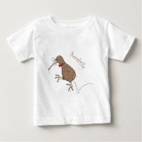 Happy jumping kiwi with bow tie cartoon design