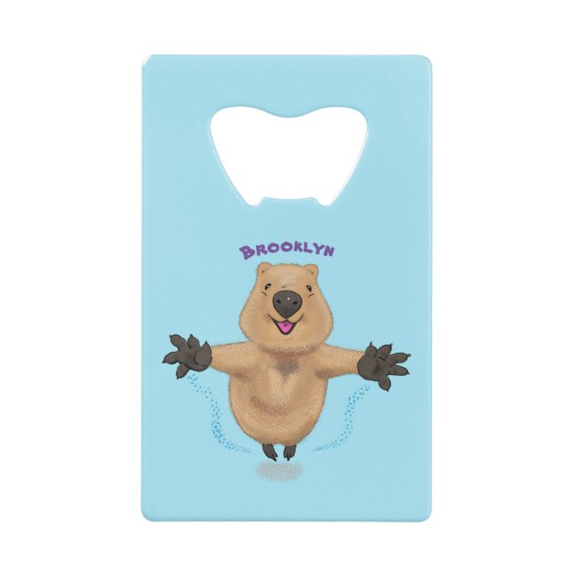 Happy jumping quokka cartoon design (Front)