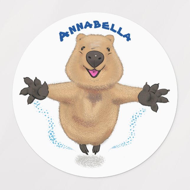 Happy jumping quokka cartoon design (Design 1)