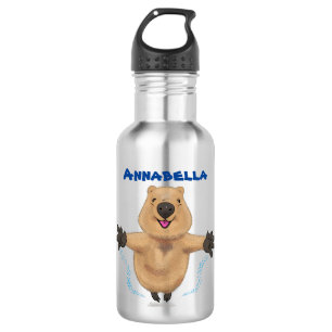 Happy jumping quokka cartoon design 532 ml water bottle