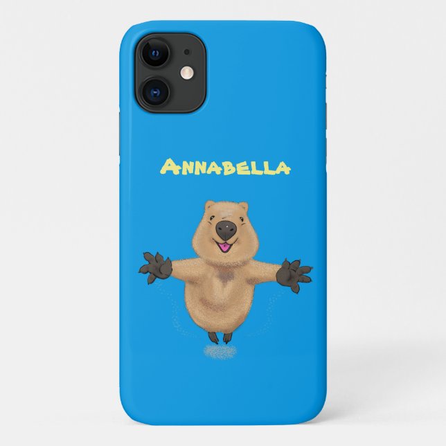 Happy jumping quokka cartoon design Case-Mate iPhone case (Back)