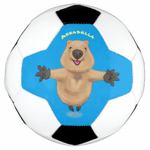 Happy jumping quokka cartoon design  football