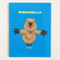 Happy jumping quokka cartoon design