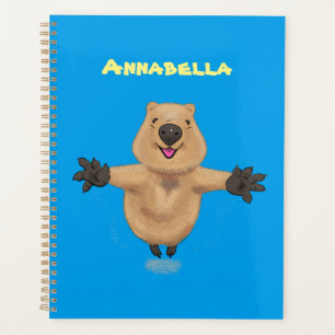 Happy jumping quokka cartoon design planner