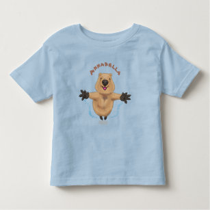 Happy jumping quokka cartoon design toddler T-Shirt