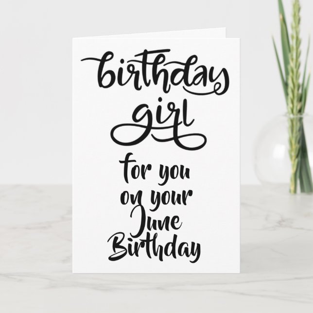 HAPPY *****JUNE***** BIRTHDAY for "HER" Card (Front)