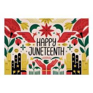 Happy Juneteenth 2025 Colourful Freedom Day Poster
