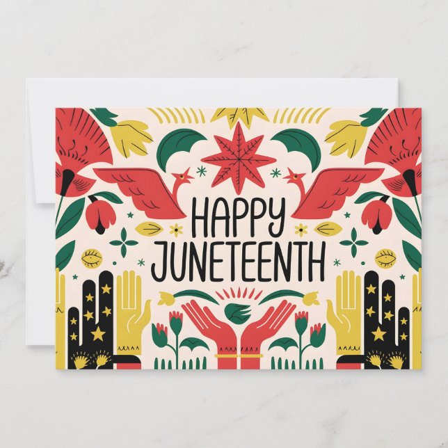 Happy Juneteenth 2025 Colourful Freedom Day Save The Date (Front)
