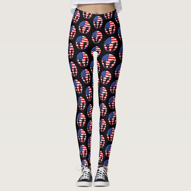 happy juneteenth american flag leggings (Front)