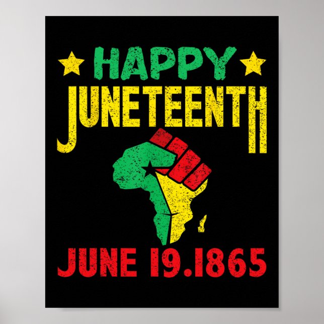 Happy Juneteenth Black History Month June 19 Freed Poster (Front)