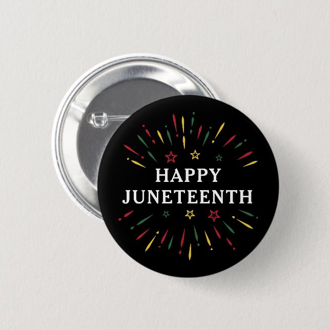 Happy Juneteenth Celebrate Black Independence Day 6 Cm Round Badge (Front & Back)