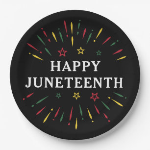 Happy Juneteenth Celebrate Black Independence Day Paper Plate