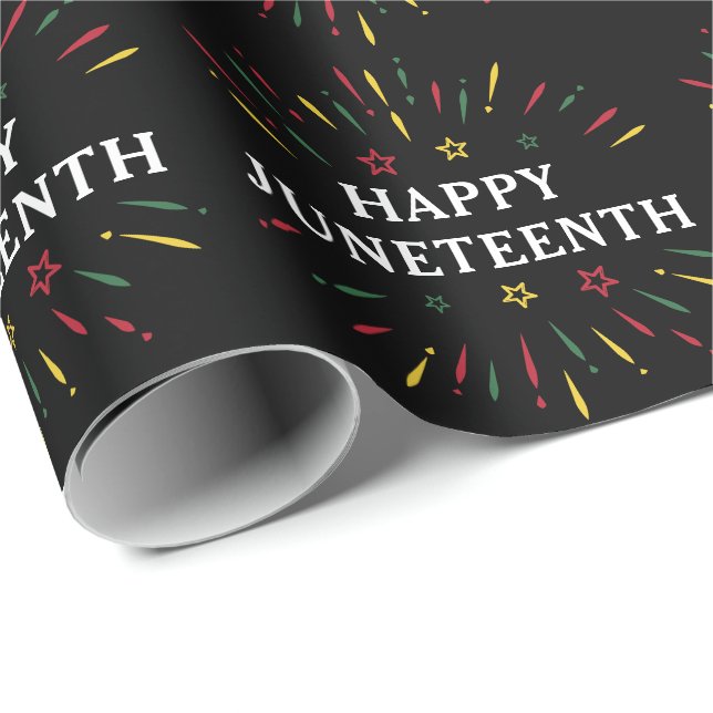 Happy Juneteenth Celebrate Black Independence Day Wrapping Paper (Roll Corner)