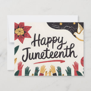 Happy Juneteenth Colourful Freedom Day Design Holiday Card