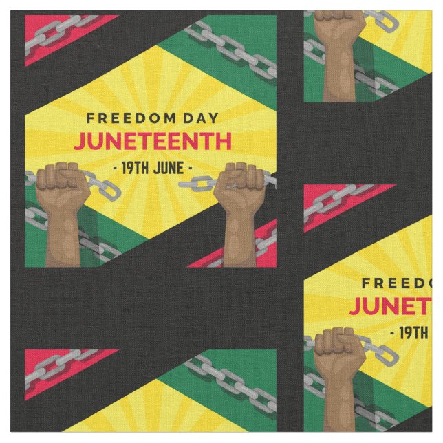 happy juneteenth freedom day fabric (Close Up)