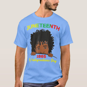 Happy Juneteenth Independence Teen Youth Afro Locs T-Shirt