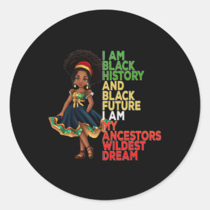 Happy Juneteenth Is My Independence Day Black Wome Classic Round Sticker