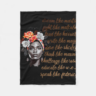 Happy Juneteenth Is My Independence Day Free Black Fleece Blanket