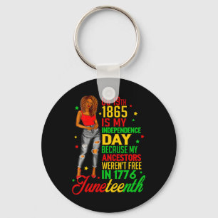 Happy Juneteenth Is My Independence Day Free Black Key Ring