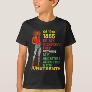 Happy Juneteenth Is My Independence Day Free Black T-Shirt