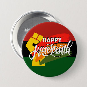 HAPPY JUNETEENTH Pan African 7.5 Cm Round Badge
