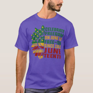 Happy Juneteenth Sunflower African American Black  T-Shirt