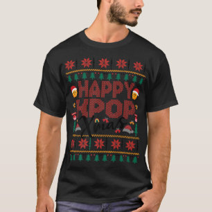 Happy K-pop Xmas Music Fan Fair Isle Ugly Style Ch T-Shirt
