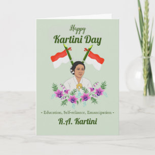Happy Kartini Day Womens Indonesian Hero Card