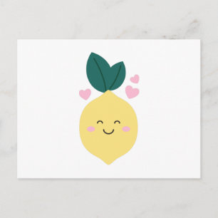 Happy Kawaii Lemon Postcard