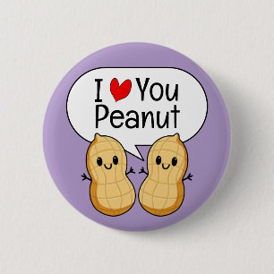 Happy Kawaii Peanut Cartoon – Cute Smiling Nut  6 Cm Round Badge