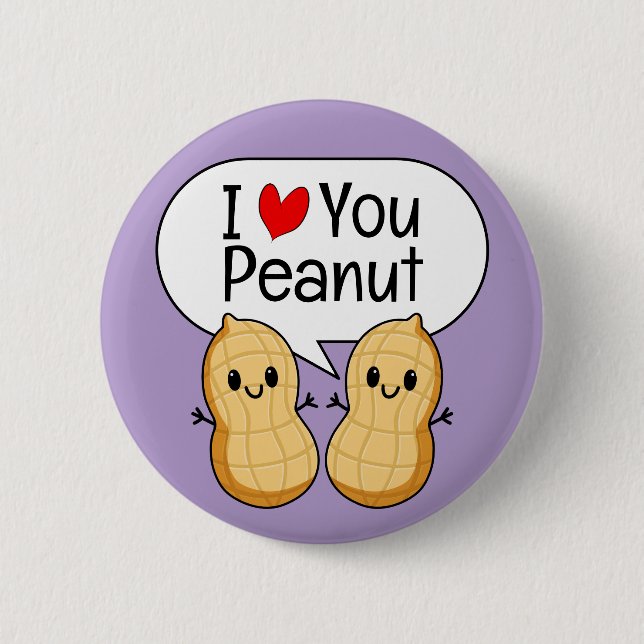 Happy Kawaii Peanut Cartoon – Cute Smiling Nut  6 Cm Round Badge (Front)