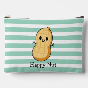 Happy Kawaii Peanut Cartoon – Cute Smiling Nut  Accessory Pouch