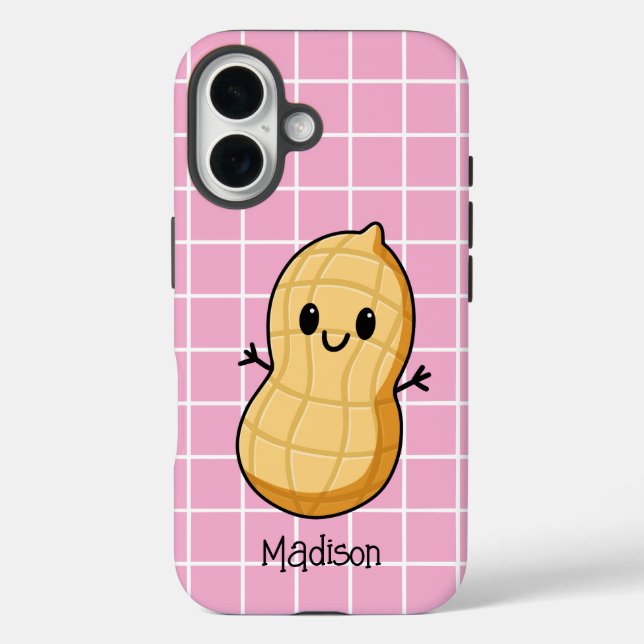 Happy Kawaii Peanut Cartoon – Cute Smiling Nut  Case-Mate iPhone Case (Back)