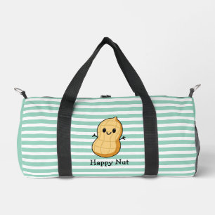 Happy Kawaii Peanut Cartoon – Cute Smiling Nut  Duffle Bag
